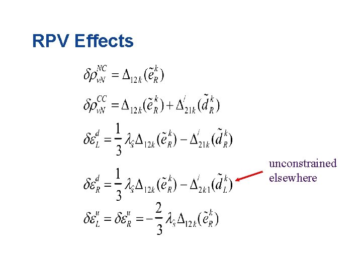 RPV Effects unconstrained elsewhere 