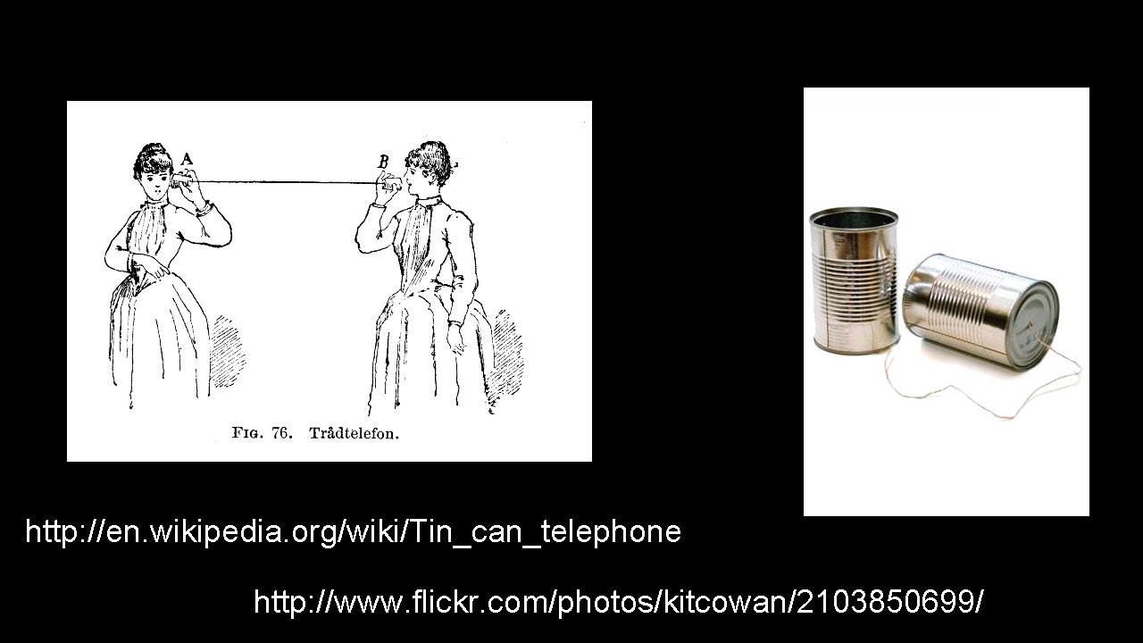 http: //en. wikipedia. org/wiki/Tin_can_telephone http: //www. flickr. com/photos/kitcowan/2103850699/ 