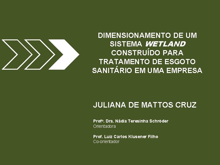 DIMENSIONAMENTO DE UM SISTEMA WETLAND CONSTRUÍDO PARA TRATAMENTO DE ESGOTO SANITÁRIO EM UMA EMPRESA