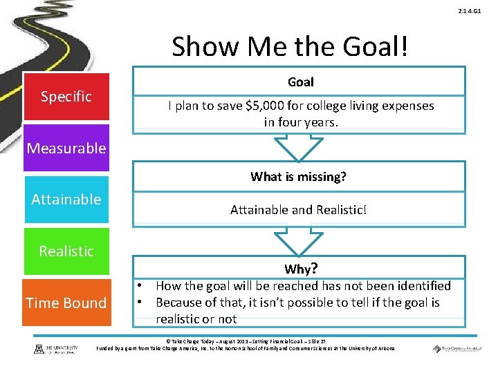 2. 1. 4. G 1 Show Me the Goal! Goal Specific I plan to