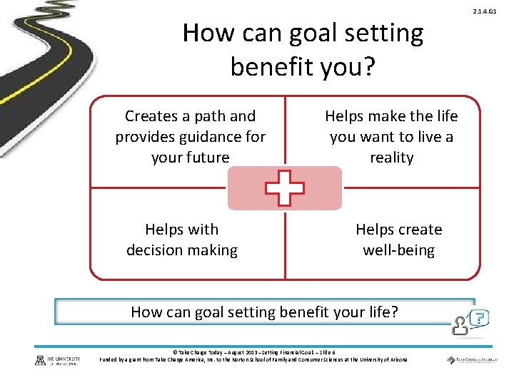 How can goal setting benefit you? Creates a path and provides guidance for your