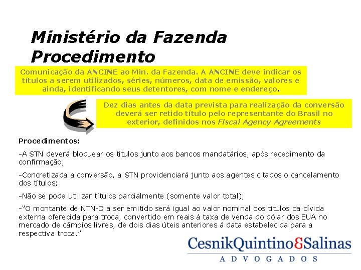 Ministério da Fazenda Procedimento Comunicação da ANCINE ao Min. da Fazenda. A ANCINE deve