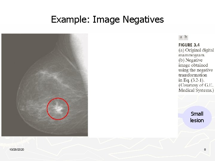 Example: Image Negatives Small lesion 10/28/2020 8 