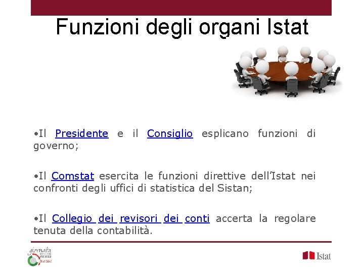 Funzioni degli organi Istat • Il Presidente e il Consiglio esplicano funzioni di governo;