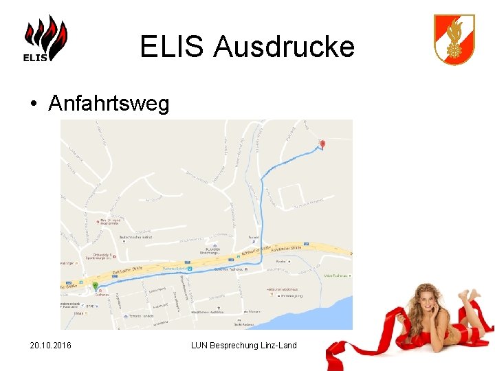 ELIS Ausdrucke • Anfahrtsweg 20. 10. 2016 LUN Besprechung Linz-Land 