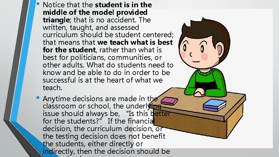  • Notice that the student is in the middle of the model provided