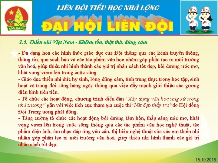 1. 5. Thiếu nhi Việt Nam - Khiêm tốn, thật thà, dũng cảm -