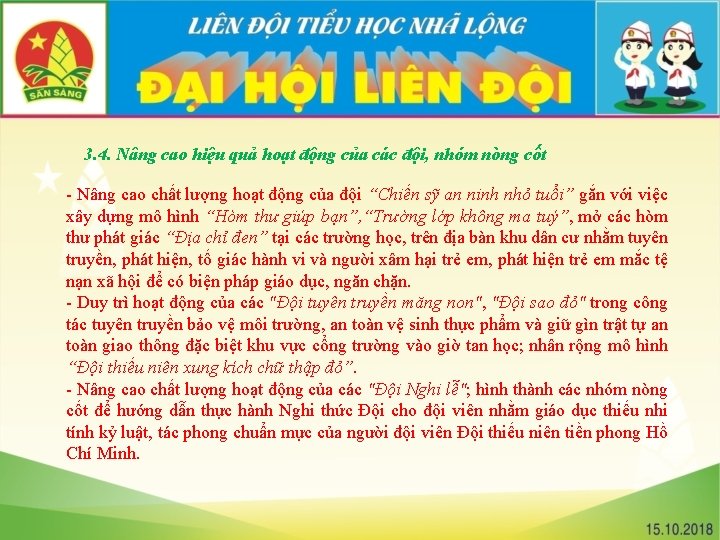 3. 4. Nâng cao hiệu quả hoạt động của các đội, nhóm nòng cốt