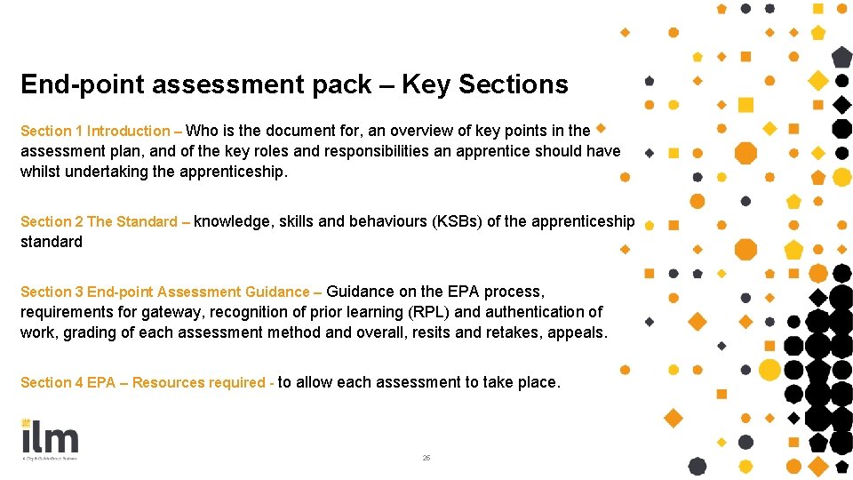 End-point assessment pack – Key Sections Section 1 Introduction – Who is the document End-point assessment pack – Key Sections Section 1 Introduction – Who is the document