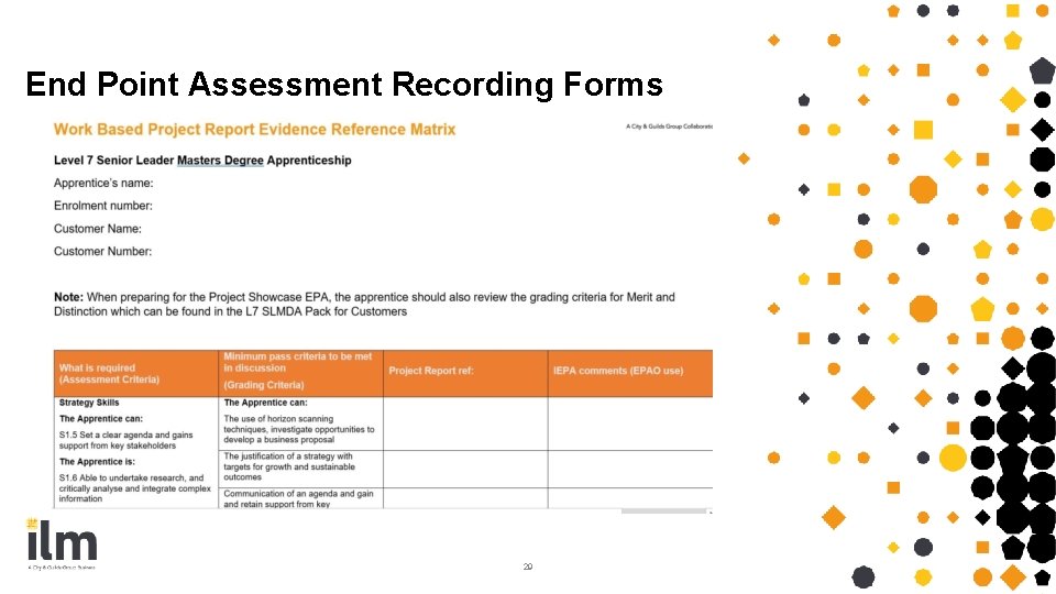 End Point Assessment Recording Forms 29 End Point Assessment Recording Forms 29