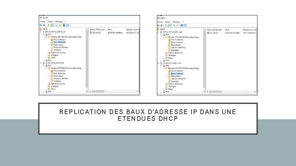 RE PLICAT ION DES BA UX D 'ADRESSE I P DANS UNE ET EN