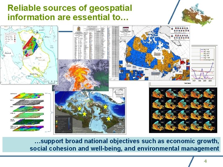 Reliable sources of geospatial information are essential to… …support broad national objectives such as