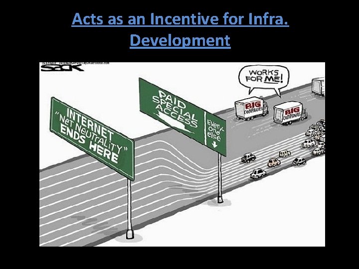 Acts as an Incentive for Infra. Development 