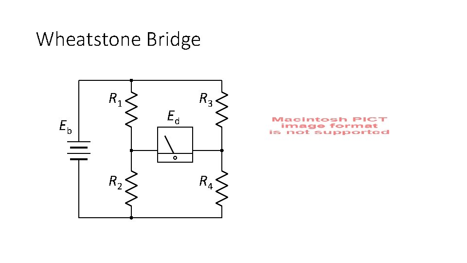 Wheatstone Bridge R 1 Eb R 2 Ed R 3 R 4 Wheatstone Bridge R 1 Eb R 2 Ed R 3 R 4