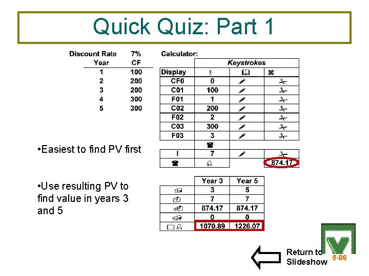 Quick Quiz: Part 1 • Easiest to find PV first • Use resulting PV