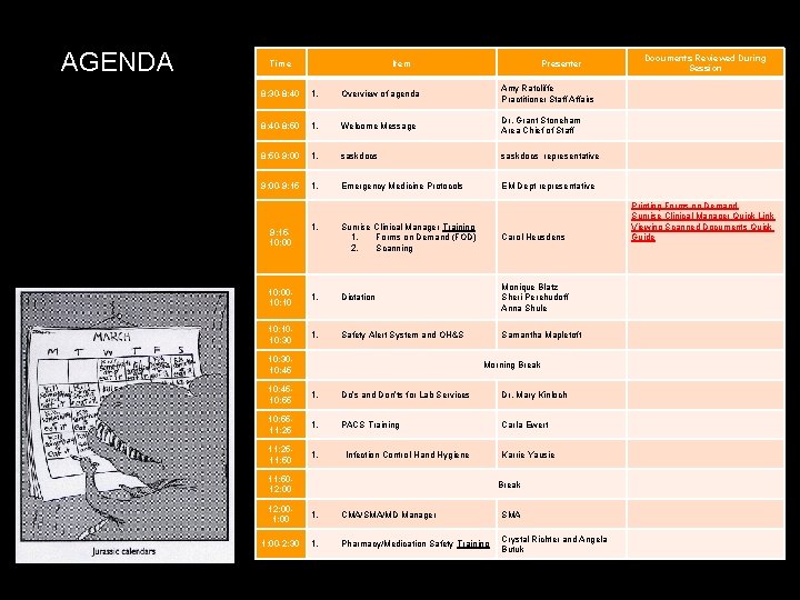 AGENDA Time Item 8: 30 -8: 40 1. Overview of agenda Amy Ratcliffe Practitioner