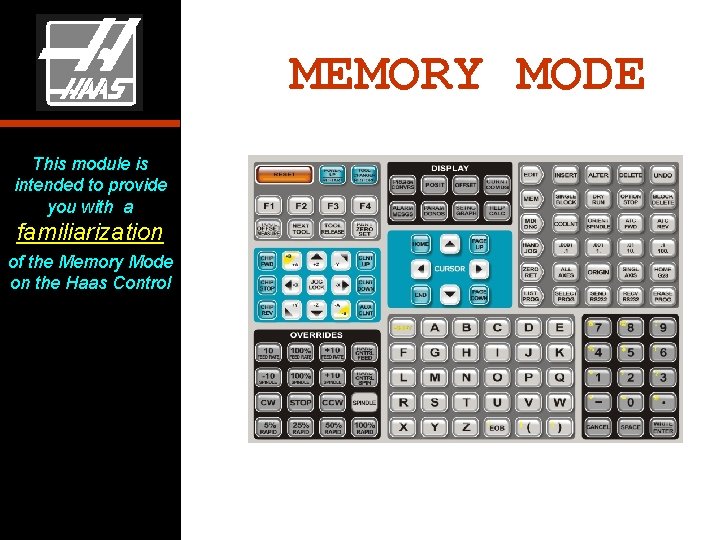MEMORY MODE This module is intended to provide you with a familiarization of the