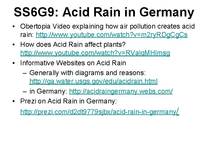SS 6 G 9: Acid Rain in Germany • Obertopia Video explaining how air SS 6 G 9: Acid Rain in Germany • Obertopia Video explaining how air