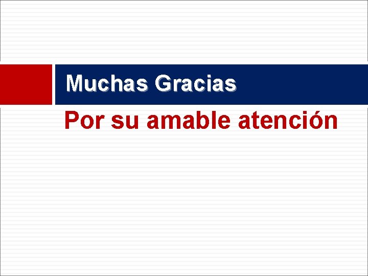Muchas Gracias Por su amable atención 