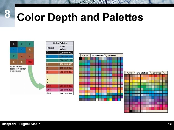 8 Color Depth and Palettes Chapter 8: Digital Media 23 8 Color Depth and Palettes Chapter 8: Digital Media 23