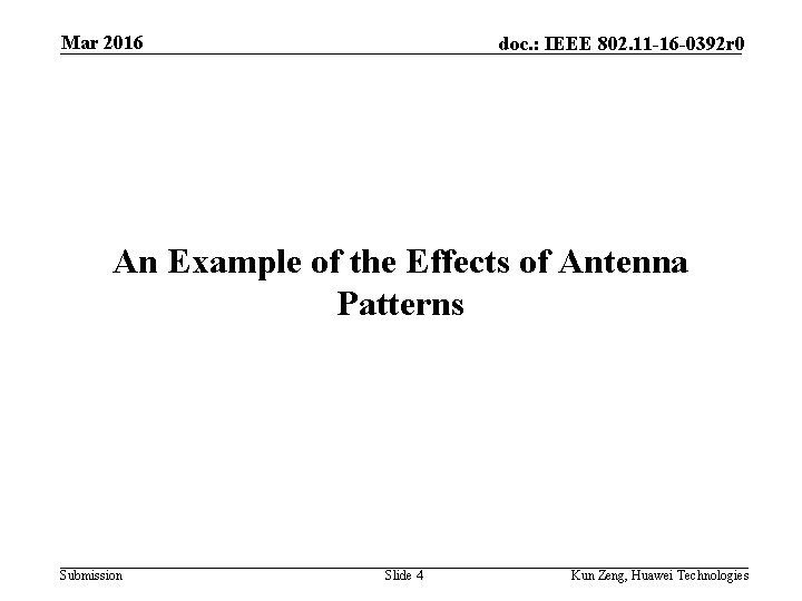 Mar 2016 doc. : IEEE 802. 11 -16 -0392 r 0 An Example of