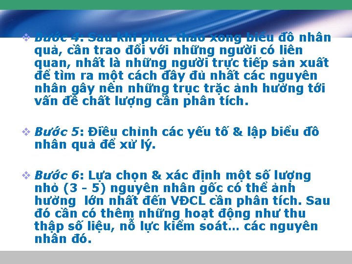 v Bước 4: Sau khi phác thảo xong biểu đồ nhân quả, cần trao v Bước 4: Sau khi phác thảo xong biểu đồ nhân quả, cần trao