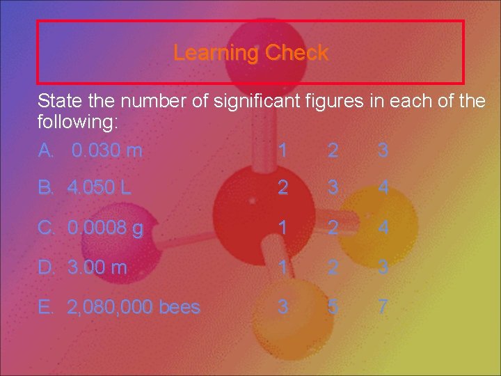 Learning Check State the number of significant figures in each of the following: A.