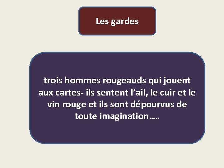 Les gardes trois hommes rougeauds qui jouent aux cartes- ils sentent l’ail, le cuir