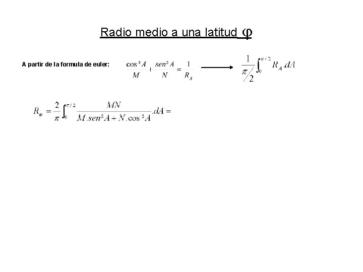 Radio medio a una latitud A partir de la formula de euler: Radio medio a una latitud A partir de la formula de euler: