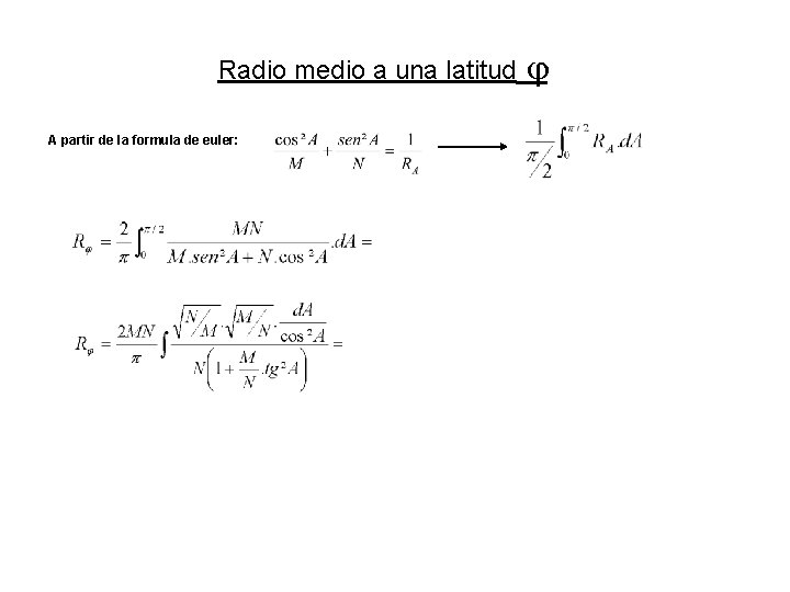 Radio medio a una latitud A partir de la formula de euler: Radio medio a una latitud A partir de la formula de euler:
