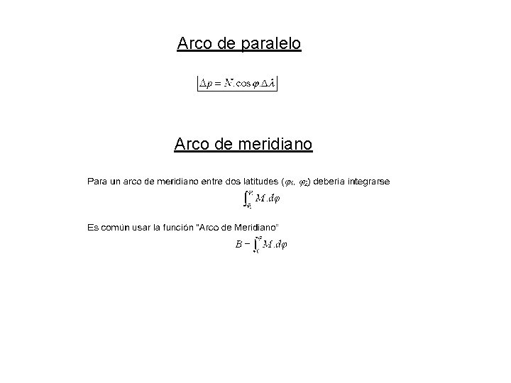 Arco de paralelo Arco de meridiano Arco de paralelo Arco de meridiano
