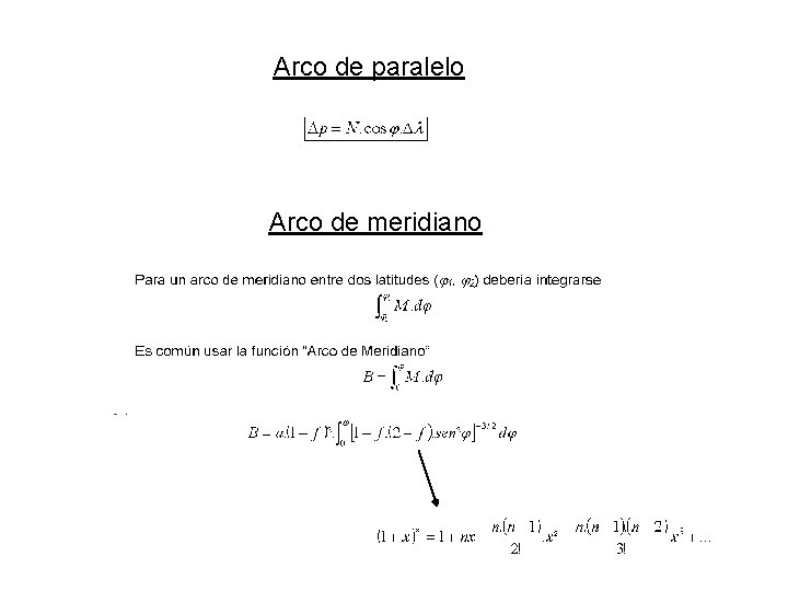 Arco de paralelo Arco de meridiano Arco de paralelo Arco de meridiano