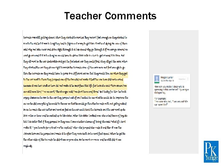 Teacher Comments 
