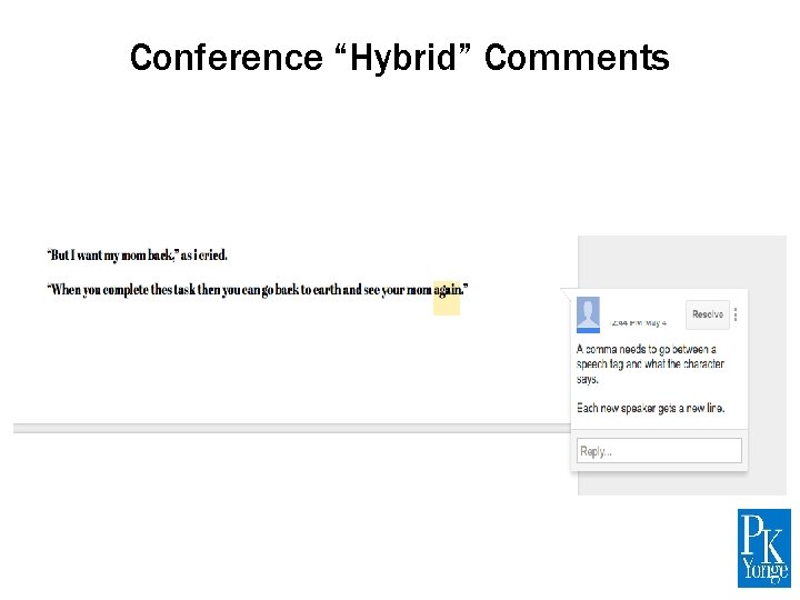 Conference “Hybrid” Comments 