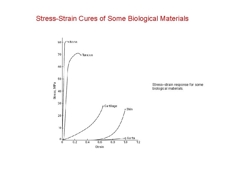 Stress-Strain Cures of Some Biological Materials Stress–strain response for some biological materials. 