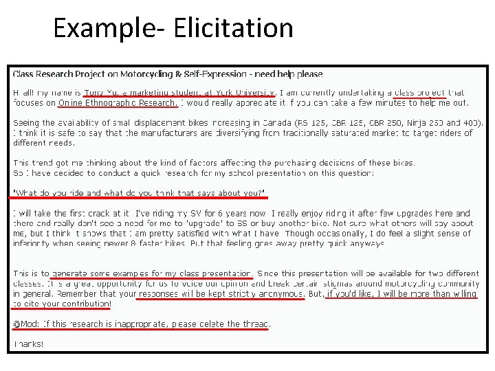 Example- Elicitation Example- Elicitation