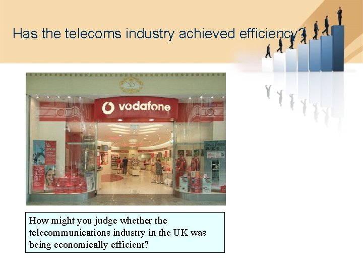 Has the telecoms industry achieved efficiency? How might you judge whether the telecommunications industry