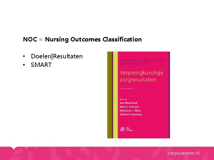 NOC = Nursing Outcomes Classification • Doelen|Resultaten • SMART 