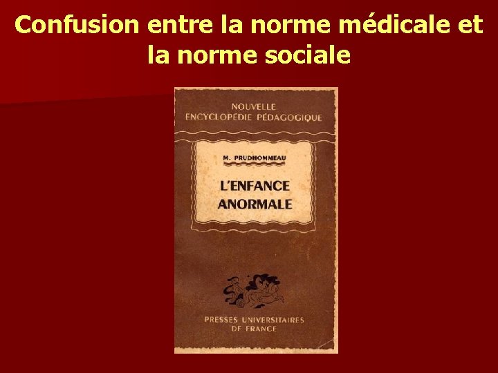 Confusion entre la norme médicale et la norme sociale 