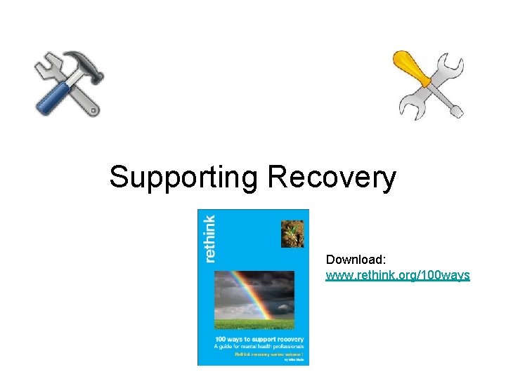 Supporting Recovery Download: www. rethink. org/100 ways 