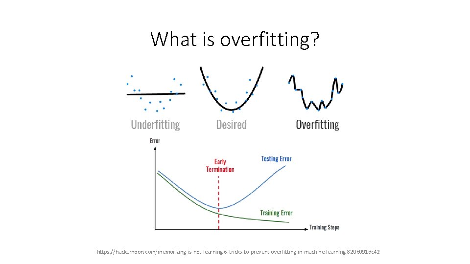 What is overfitting? https: //hackernoon. com/memorizing-is-not-learning-6 -tricks-to-prevent-overfitting-in-machine-learning-820 b 091 dc 42 What is overfitting? https: //hackernoon. com/memorizing-is-not-learning-6 -tricks-to-prevent-overfitting-in-machine-learning-820 b 091 dc 42