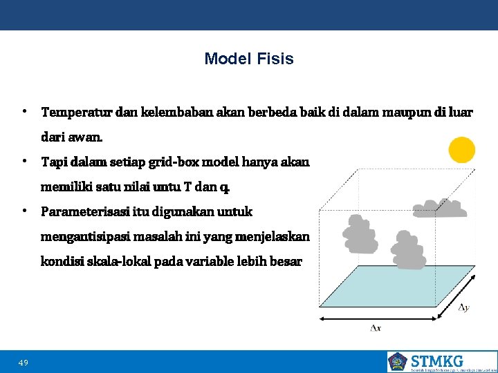 Model Fisis • Temperatur dan kelembaban akan berbeda baik di dalam maupun di luar