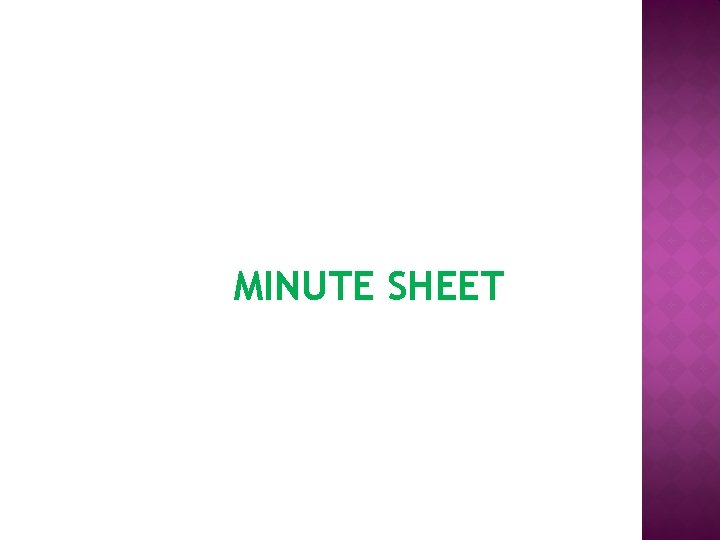 MINUTE SHEET MINUTE SHEET