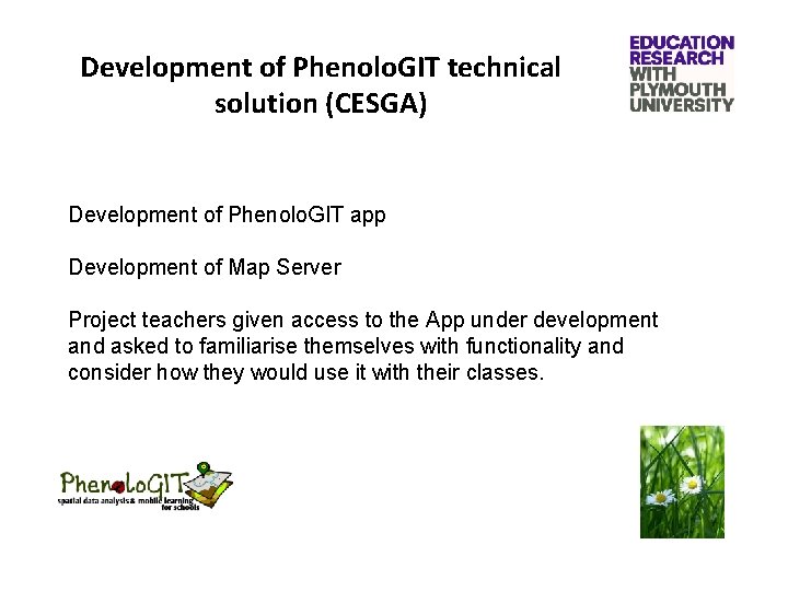Development of Phenolo. GIT technical solution (CESGA) Development of Phenolo. GIT app Development of