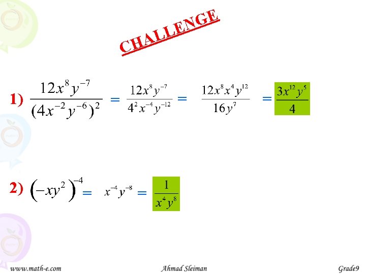 E G N E L L A CH 1) 2) = = = E G N E L L A CH 1) 2) = = =