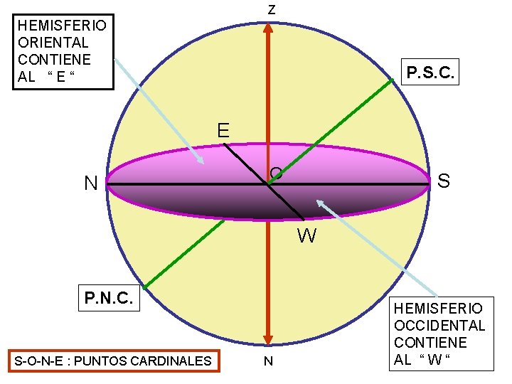 Z HEMISFERIO ORIENTAL CONTIENE AL “ E “ P. S. C. E N O