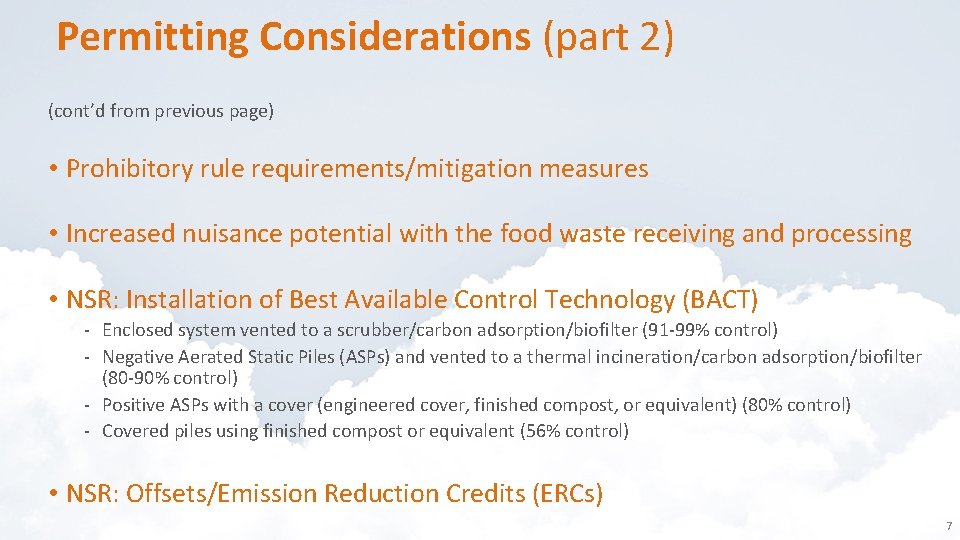 Permitting Considerations (part 2) (cont’d from previous page) • Prohibitory rule requirements/mitigation measures •