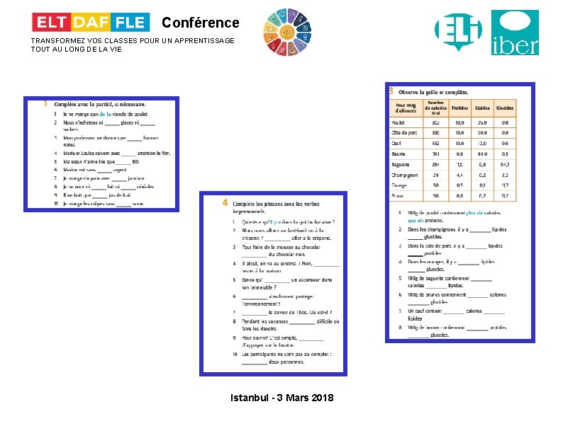 Conférence TRANSFORMEZ VOS CLASSES POUR UN APPRENTISSAGE TOUT AU LONG DE LA VIE Istanbul