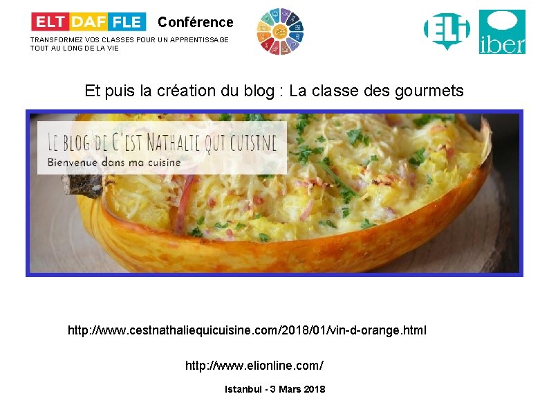 Conférence TRANSFORMEZ VOS CLASSES POUR UN APPRENTISSAGE TOUT AU LONG DE LA VIE Et