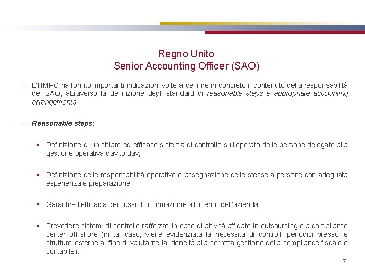 Regno Unito Senior Accounting Officer (SAO) – L’HMRC ha fornito importanti indicazioni volte a